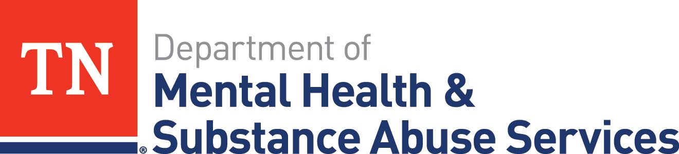 Tennessee Department of Mental Health & Substance Abuse Services logo: red square with TN, blue text on white background.