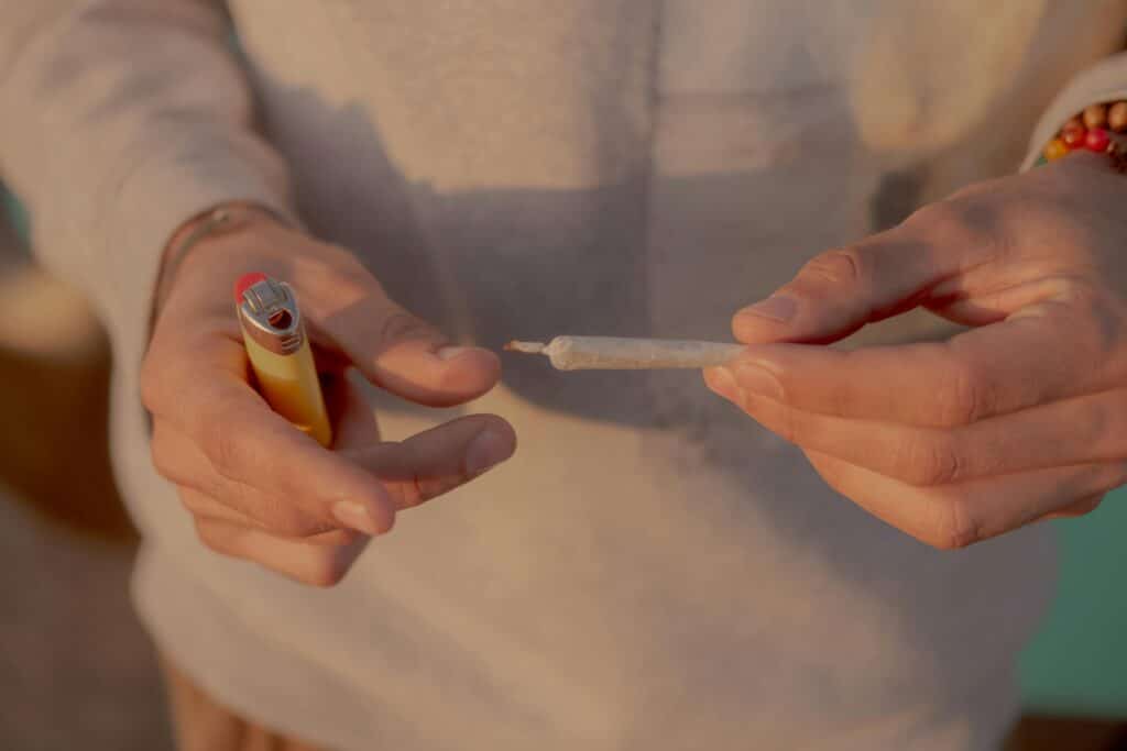 man getting ready to smoke