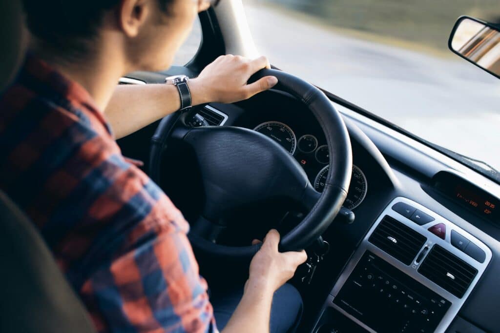 person having anxiety while driving