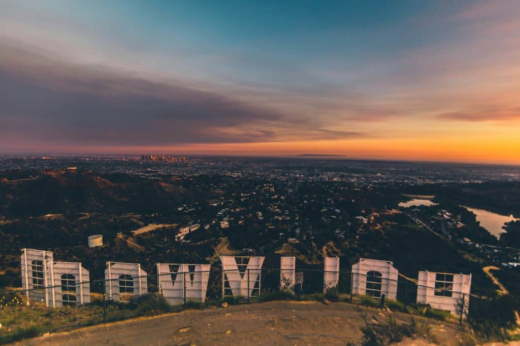 hollywood sign overlooking los angeles