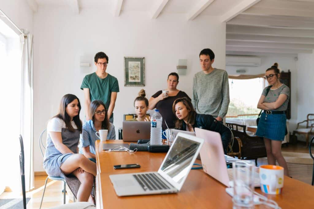 people working together in office