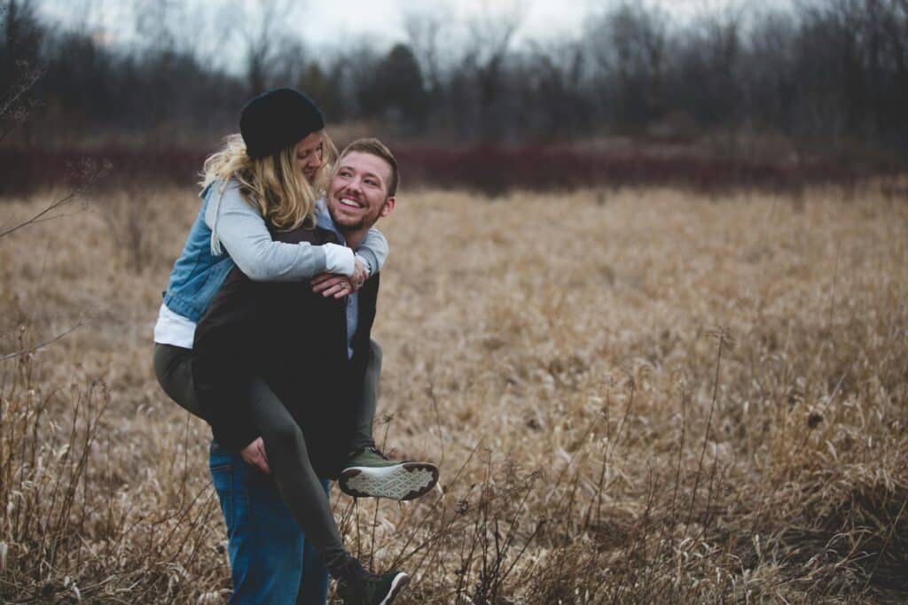 couple having fun together outside