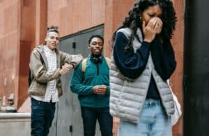 woman being rejected by friends