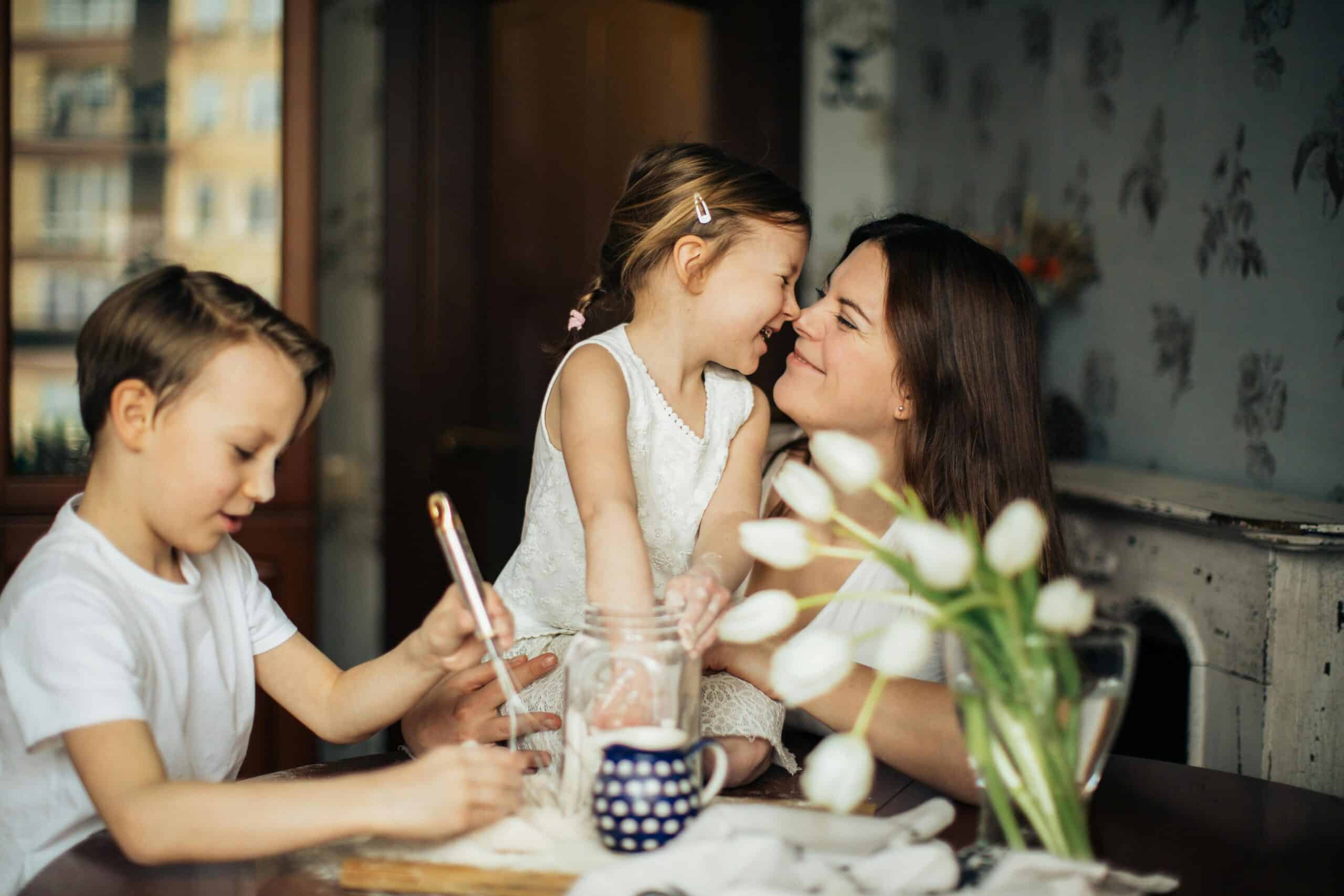 mother enjoying time with her daughters