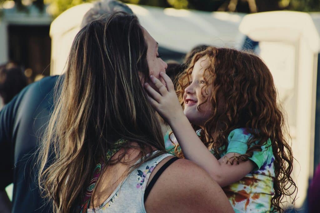 mother and daughter having fun