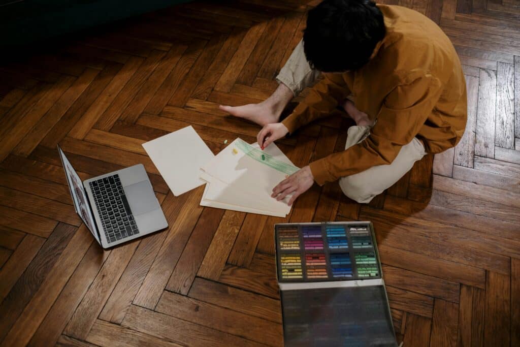 person working on a project