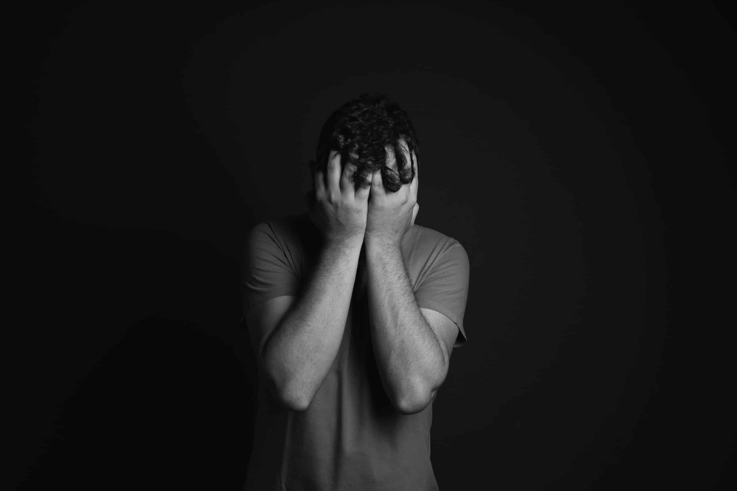 young man being depressed