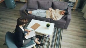 person having a therapy appointment