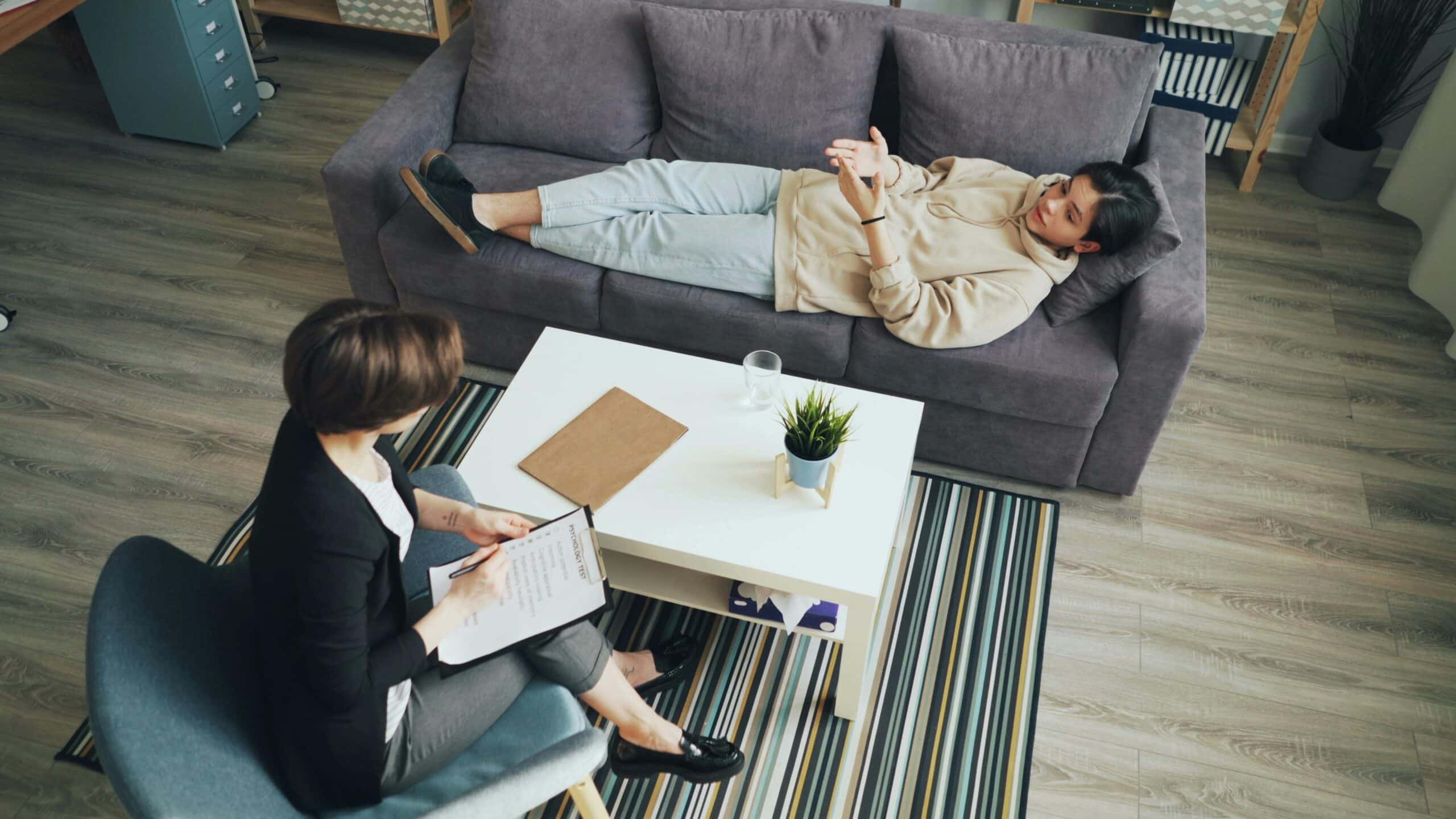 person having a therapy appointment