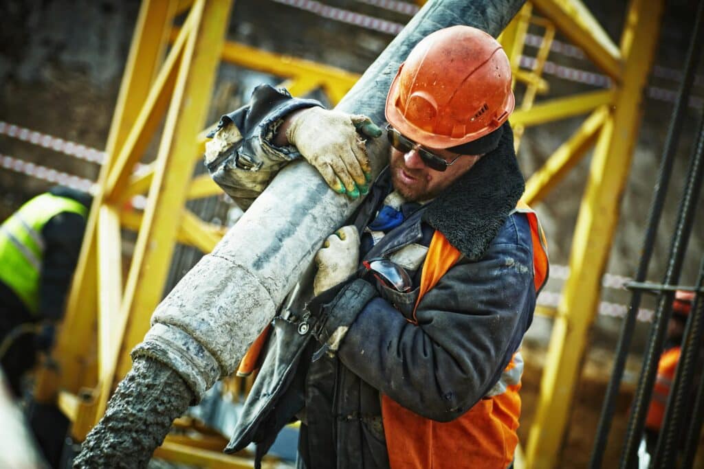 older man working at job site